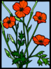 Colored Poppy Stained Glass Clip Art
